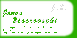 janos miserovszki business card